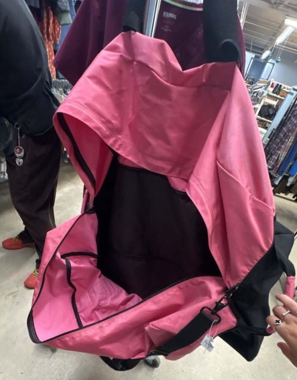 L.L. Bean XL Large  Pink and Black Duffel Bag